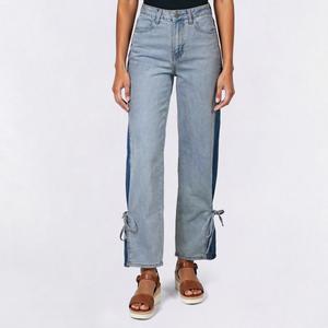 Juniors Gogo Jeans Color Block Side Panel Wide Leg Pants w/ Tie